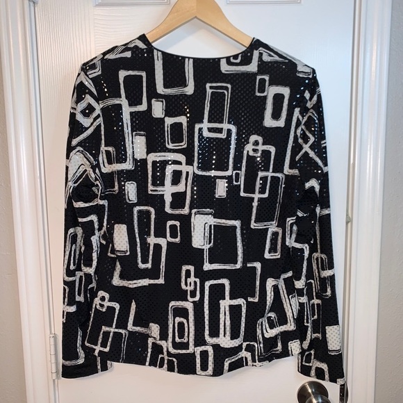 TanJay Geometrical Sequin Zip Up Business Casual Blazer & Tank Top Set Small - Picture 5 of 9